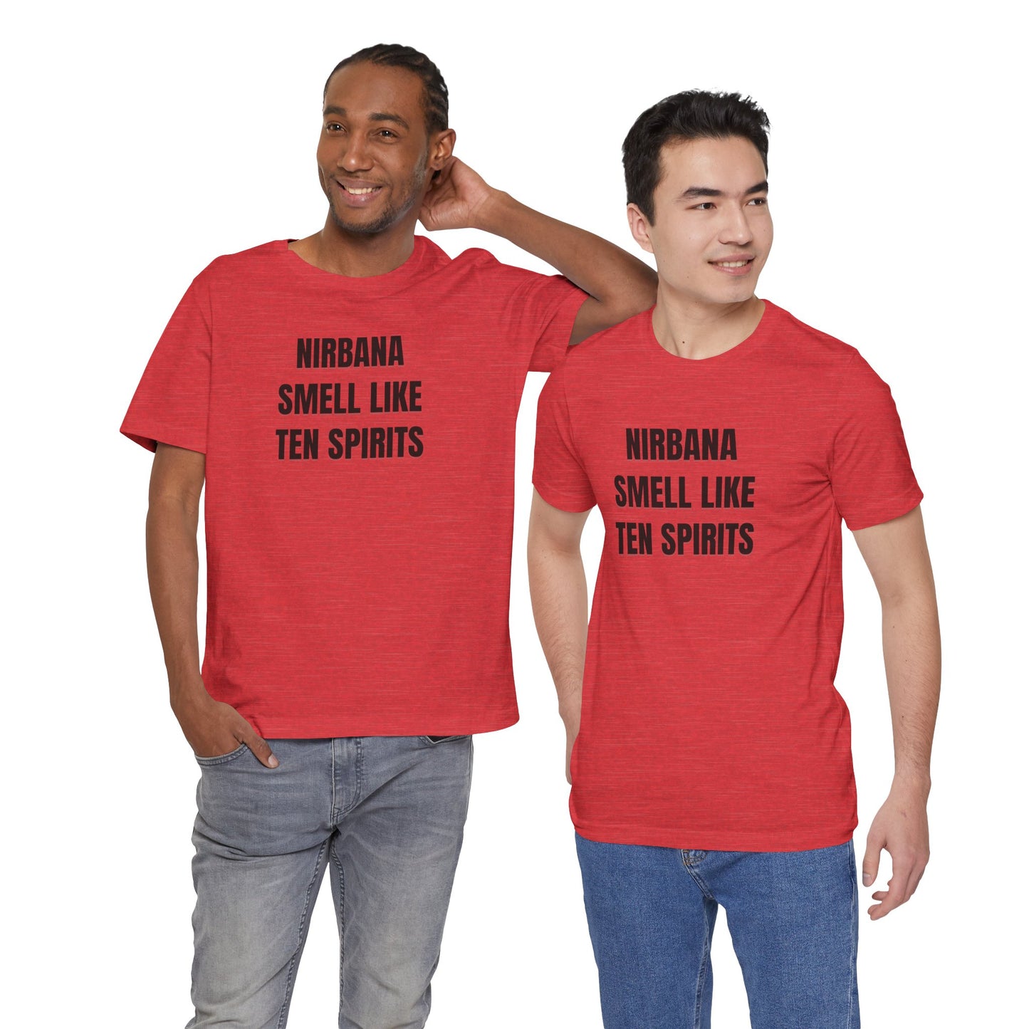 NIRBANA SMELL LIKE TEN SPIRITS - Parody T-Shirt (Unisex Ringspun Cotton)