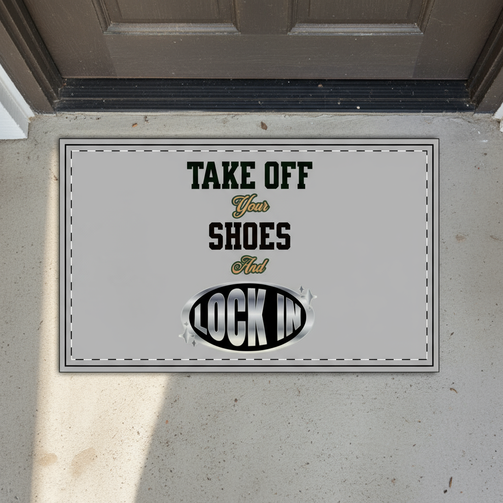 Take Off Your Shoes and LOCK IN - Studio Doormat for Music Producers