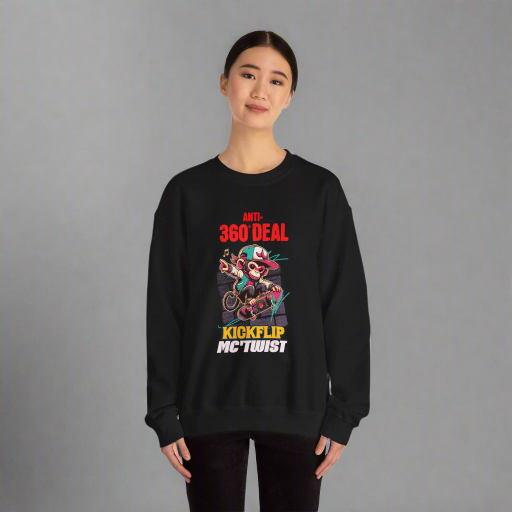 Anti-360° Deal Kickflip McTwist - Label Parody Unisex Crewneck Sweatshirt