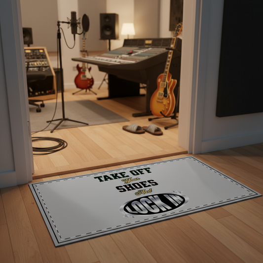 Take Off Your Shoes and LOCK IN - Studio Doormat for Music Producers