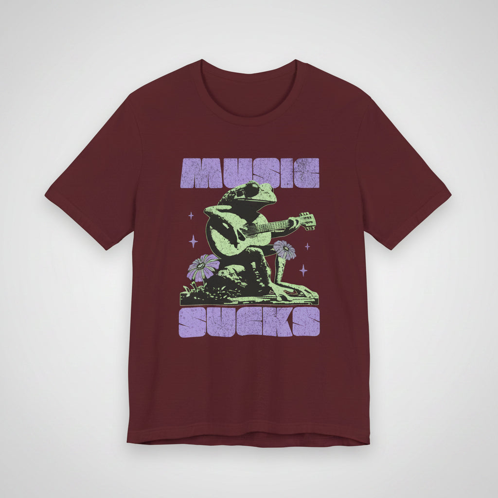 Music Sucks - Whimsy Frog Guitar Tee