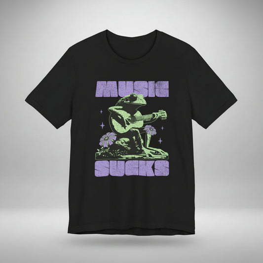 Music Sucks - Whimsy Frog Guitar Tee